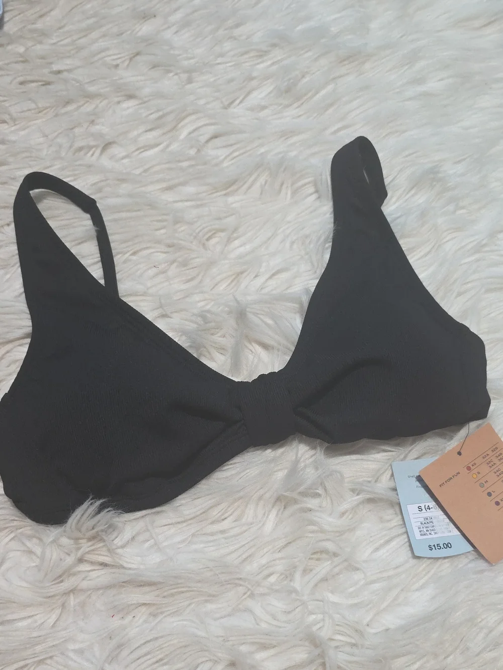 NWT  Shade & Shore Ribbed Tab Bralette Bathing Suit Top- S Or 4/6